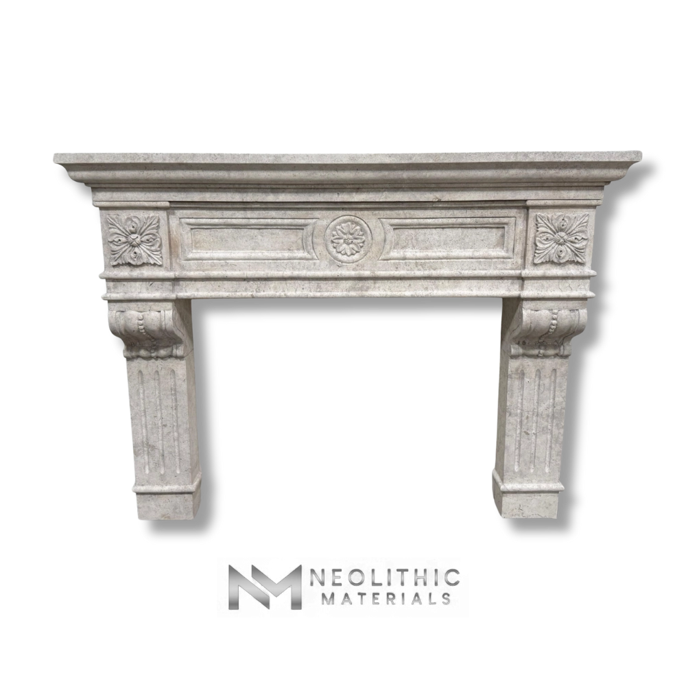 Limestone Fireplace Mantel
